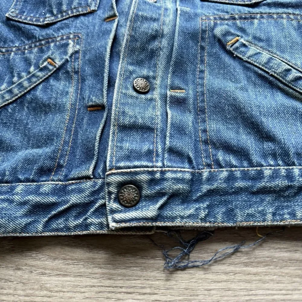 Vintage 1960s Gauchos Denim Jacket Type 2 Inspired Trucker 38 Pleats